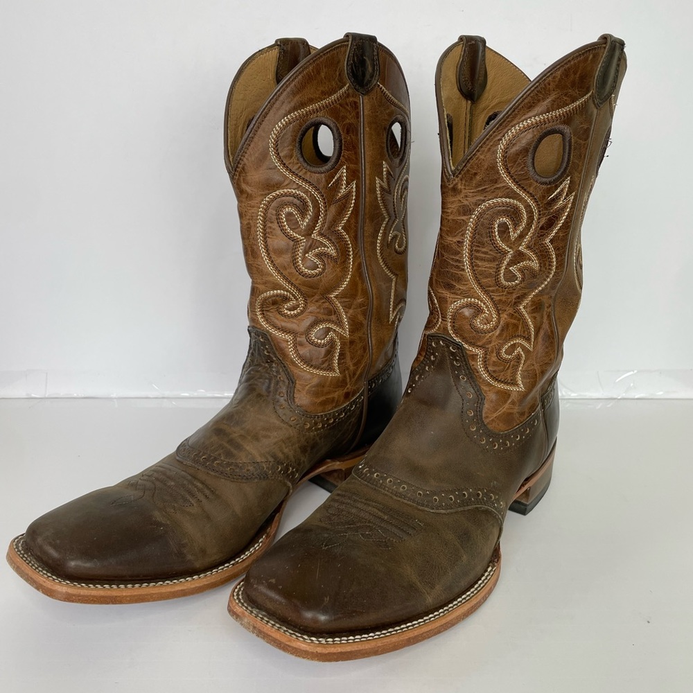CODY JAMES MEN'S SADDLE VAMP WESTERN BOOTS - BROAD SQUARE TOE size 10D